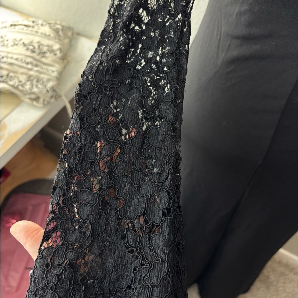 Black Lace Halter Dress - Picture 7 of 7